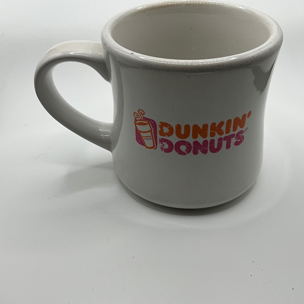 Vintage Dunkin Donuts Coffee Mug White Ceramic Logo Cup‎ Heavy